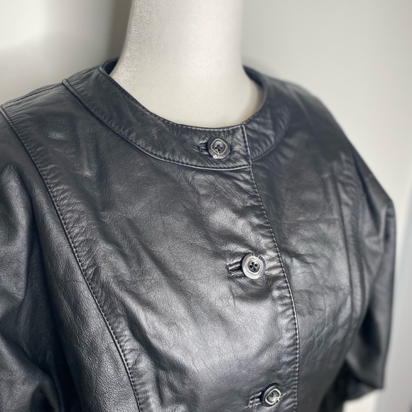 Wilson’s Vintage Leather Moto Biker Jacket Black - Picture 4 of 11